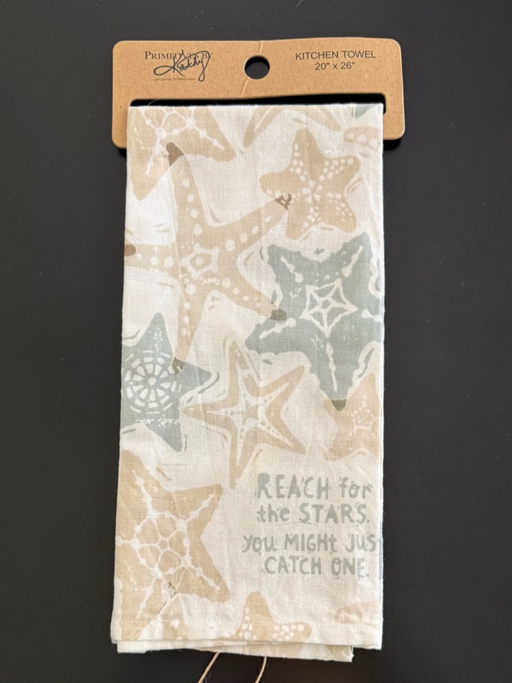 Primitives by Kathy Starfish Kitchen Dish Towel Linen/Cotton Beach House 20 x 26